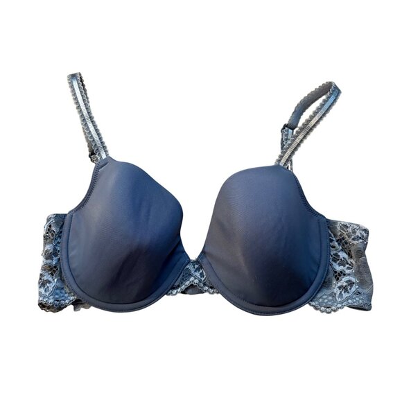 Wacoal 85340 French Garden Womens Lace Trim Underwire Bra 34C Blue - Picture 1 of 3